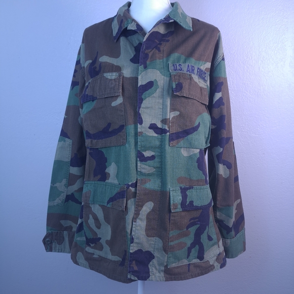 U.S. Air Force Camo Military Long Sleeve Jacket Size Medium / Regular - Picture 1 of 17